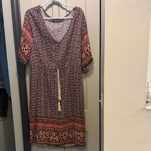 SHEIN Multicolor Boho Midi Dress